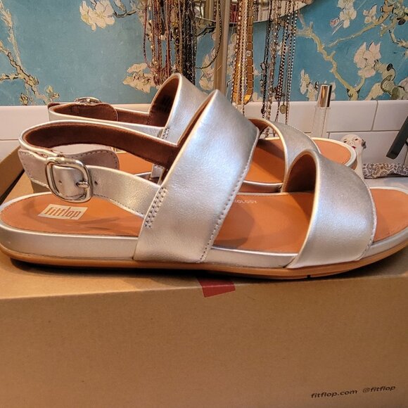 Fitflop Silver Metallic Sandals - Picture 2 of 5